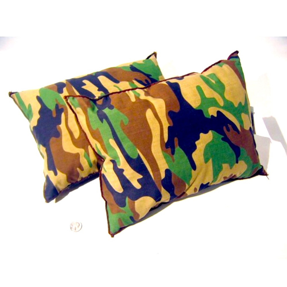 Vintage Unused Military Surplus Travel Camping neck pillow camo green camouflage